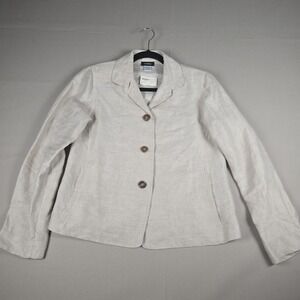 New w/o tag Signorelli 100% Linen Blazer Jacket Made in Italy Beige sz 3-44
